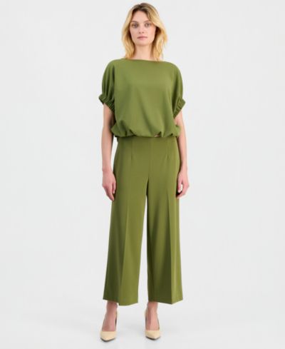 Женские брюки Anne Klein High-Rise Cropped Wide-Leg