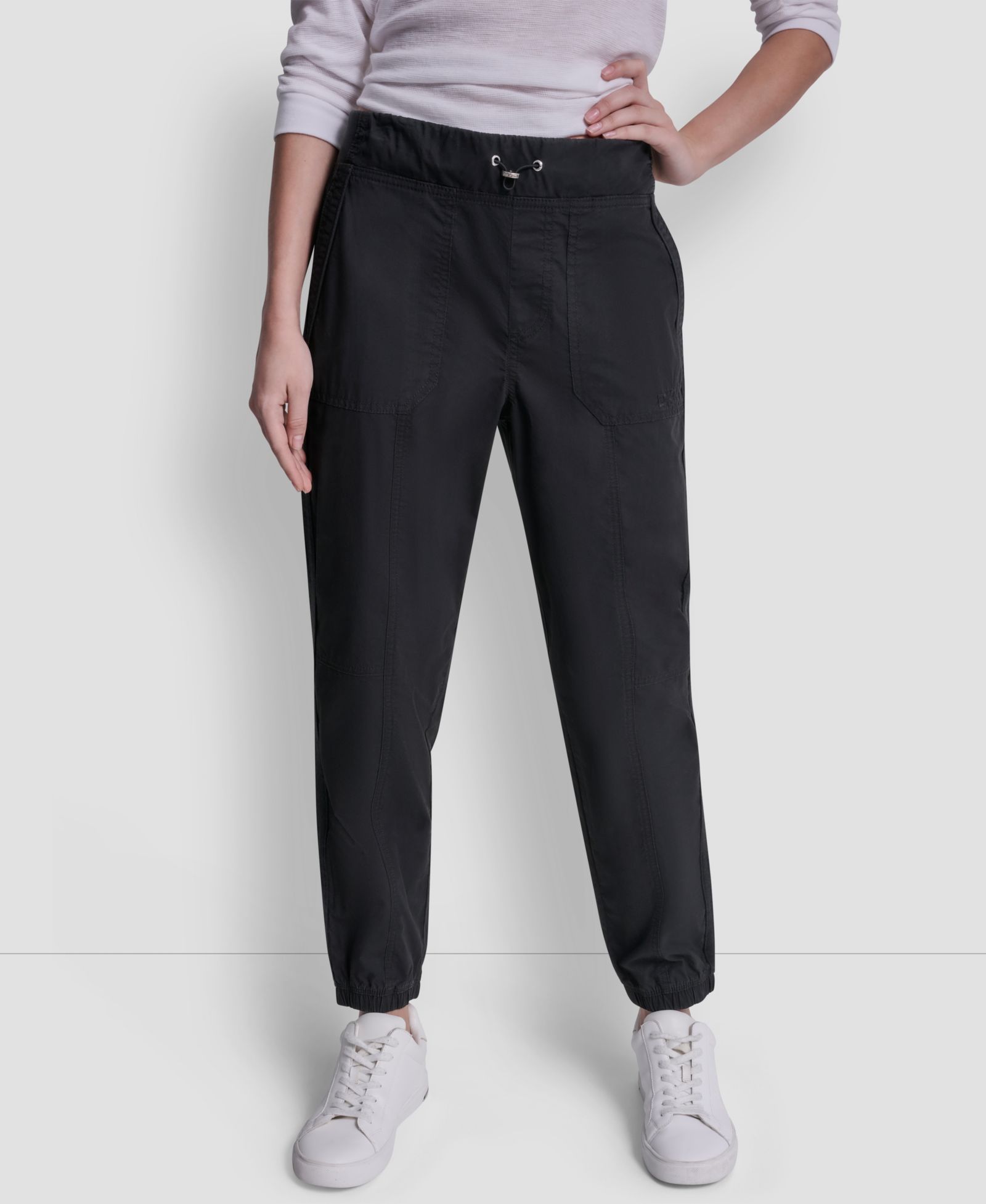DKNY Sport Women's High-Rise Cotton Poplin Bungee Joggers