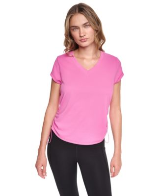 Женская футболка DKNY Sport Women's Ruched Side Seams V-Neck Tech T-Shirt