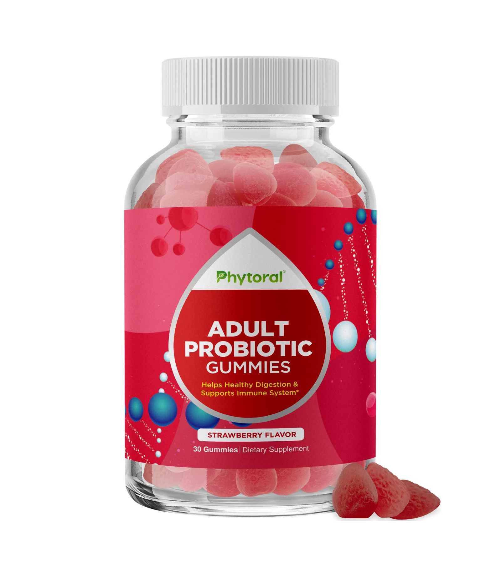 Пробиотик Phytoral Probiotic Adult Gummy, Strawberry, 30ct