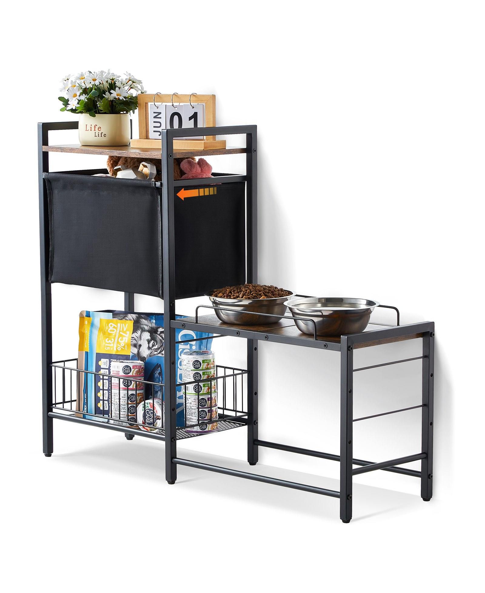COZITO Elevated Pet Feeding Station with Storage & Organizer
