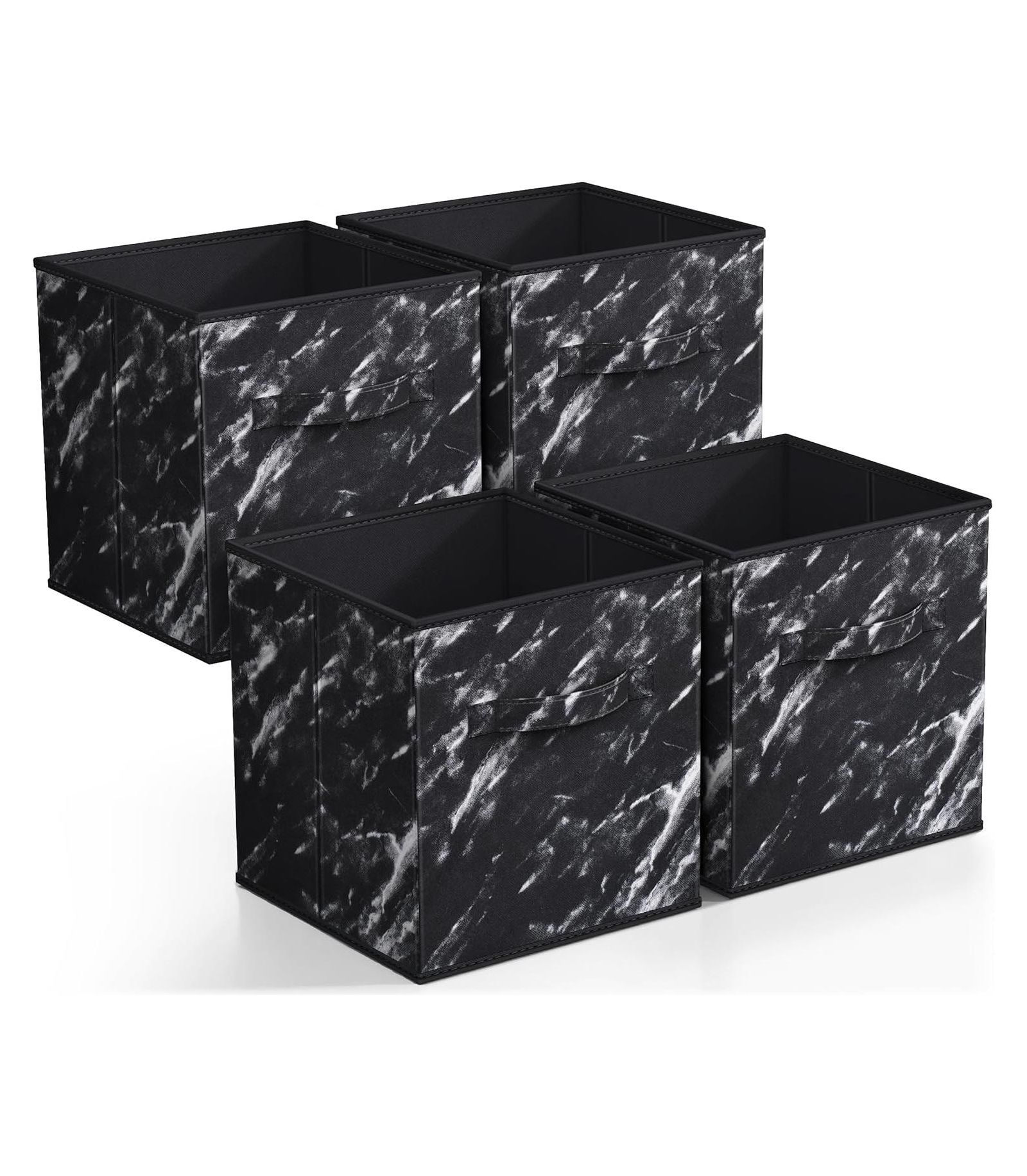 Sorbus 11 Inch 4 Pack Foldable Fabric Storage Cube Bins with Handle - for Organizing Home, Closet, Nursery, Playroom, and More