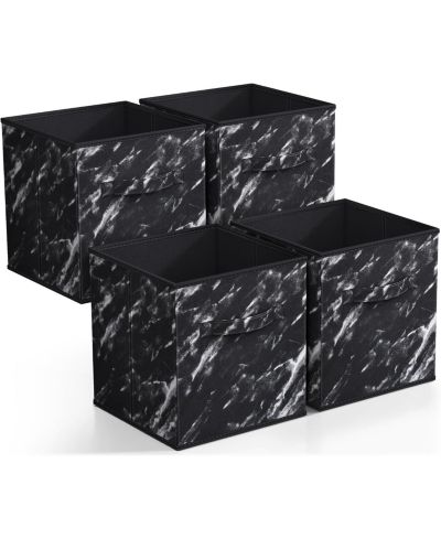 Sorbus 11 Inch 4 Pack Foldable Fabric Storage Cube Bins with Handle - for Organizing Home, Closet, Nursery, Playroom, and More