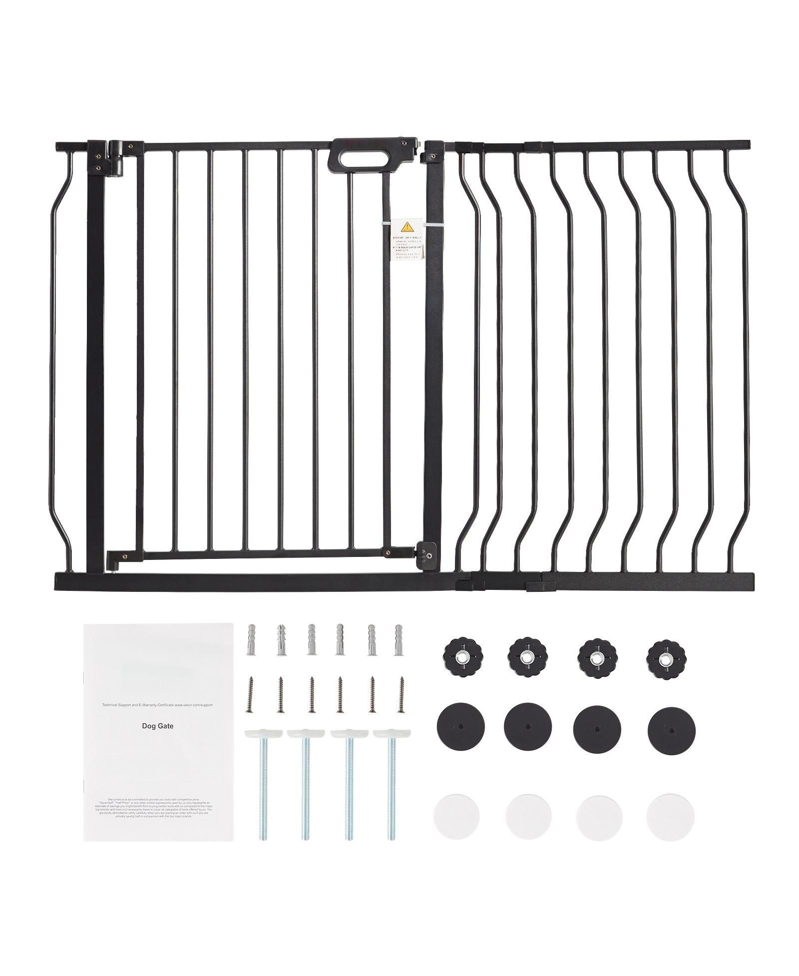 Защитный калитный ворот COZITO Extra-Wide с автозакрытием, 29.5"-48.4", Black
