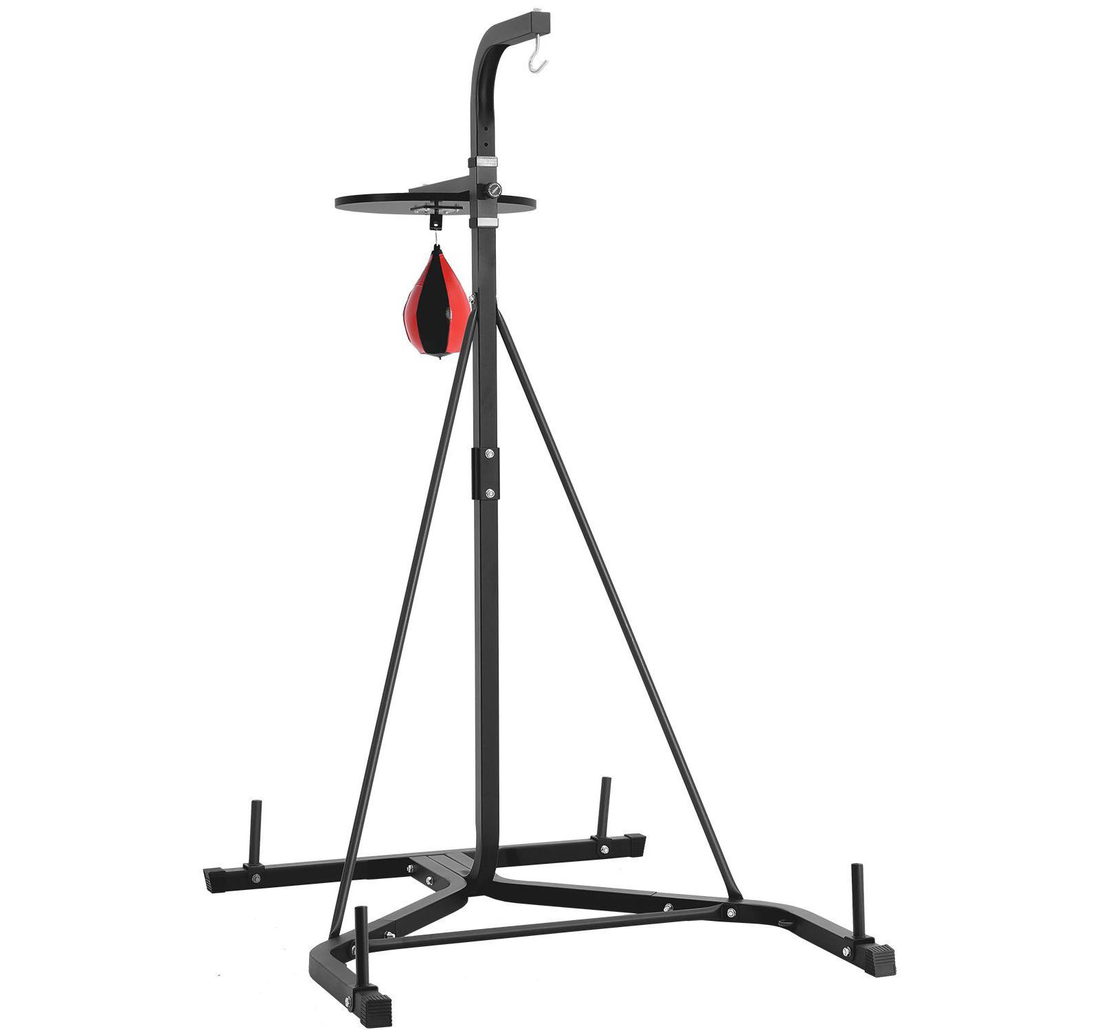 Mecale 2-in-1 Punching Bag Stand, Adjustable Boxing and Speed Bag Stand for Home Gym, Freestanding Rack Holds Up to 140 lb