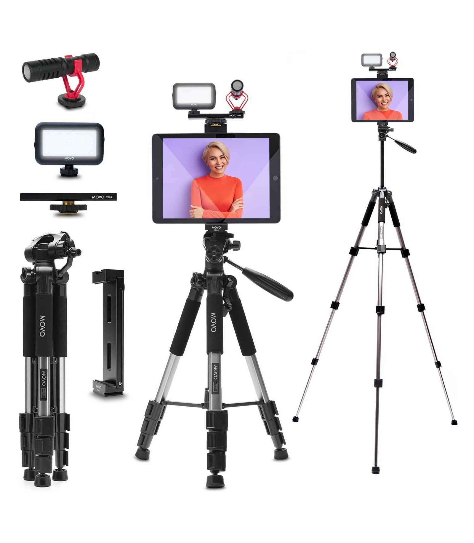 Комплект для влога Movo Tablet Vlogging Kit для iPad с микрофоном, светом и штативом