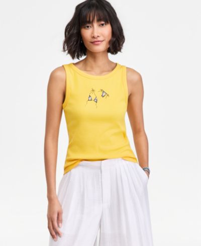 On 34th Women's Embroidered Boatneck Tank Top, Macy's Exclusive