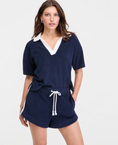 On 34th Women's Knit Terry Polo Top, Macy's Exclusive