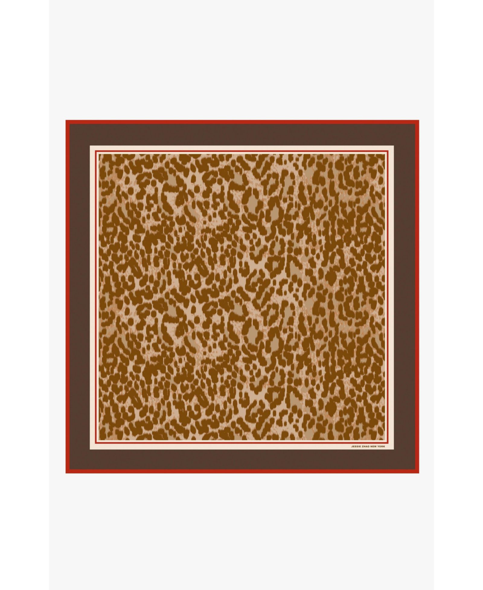 Jessie Zhao New York Leopard Allure Double Sided Silk Scarf