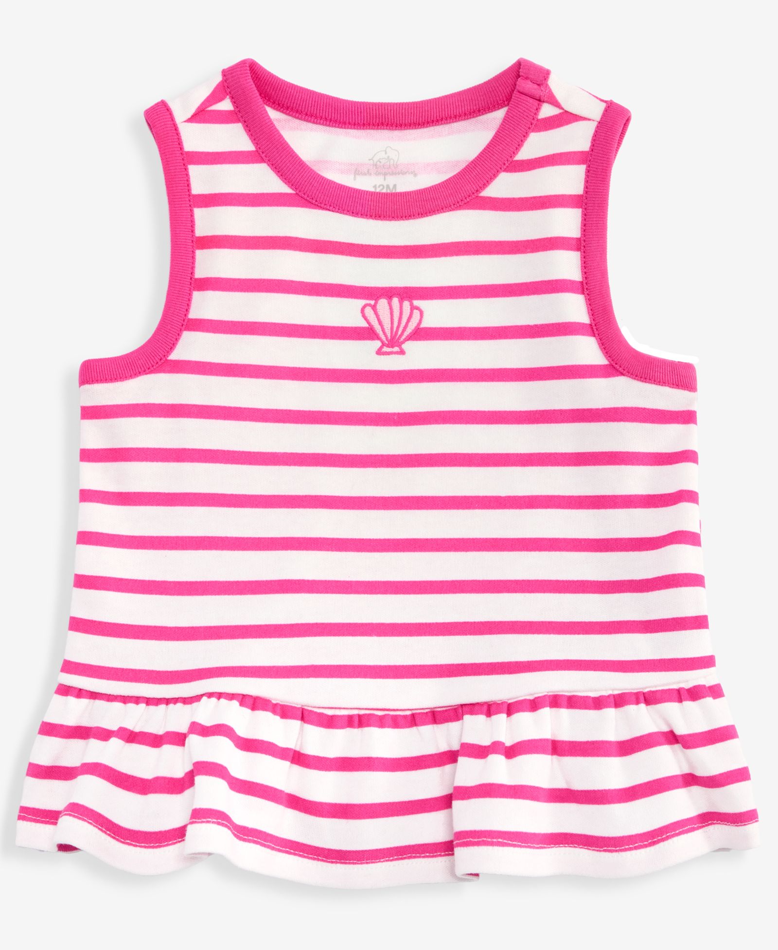 First Impressions детское поло с полоской Seashell Mix & Match Peplum для девочек 2T-4T