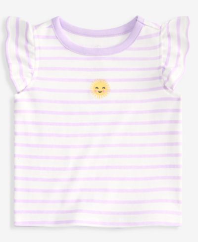 Детская футболка First Impressions Toddler Girls' 2T-4T Mix & Match Sunny Embroidery Flutter-Sleeve