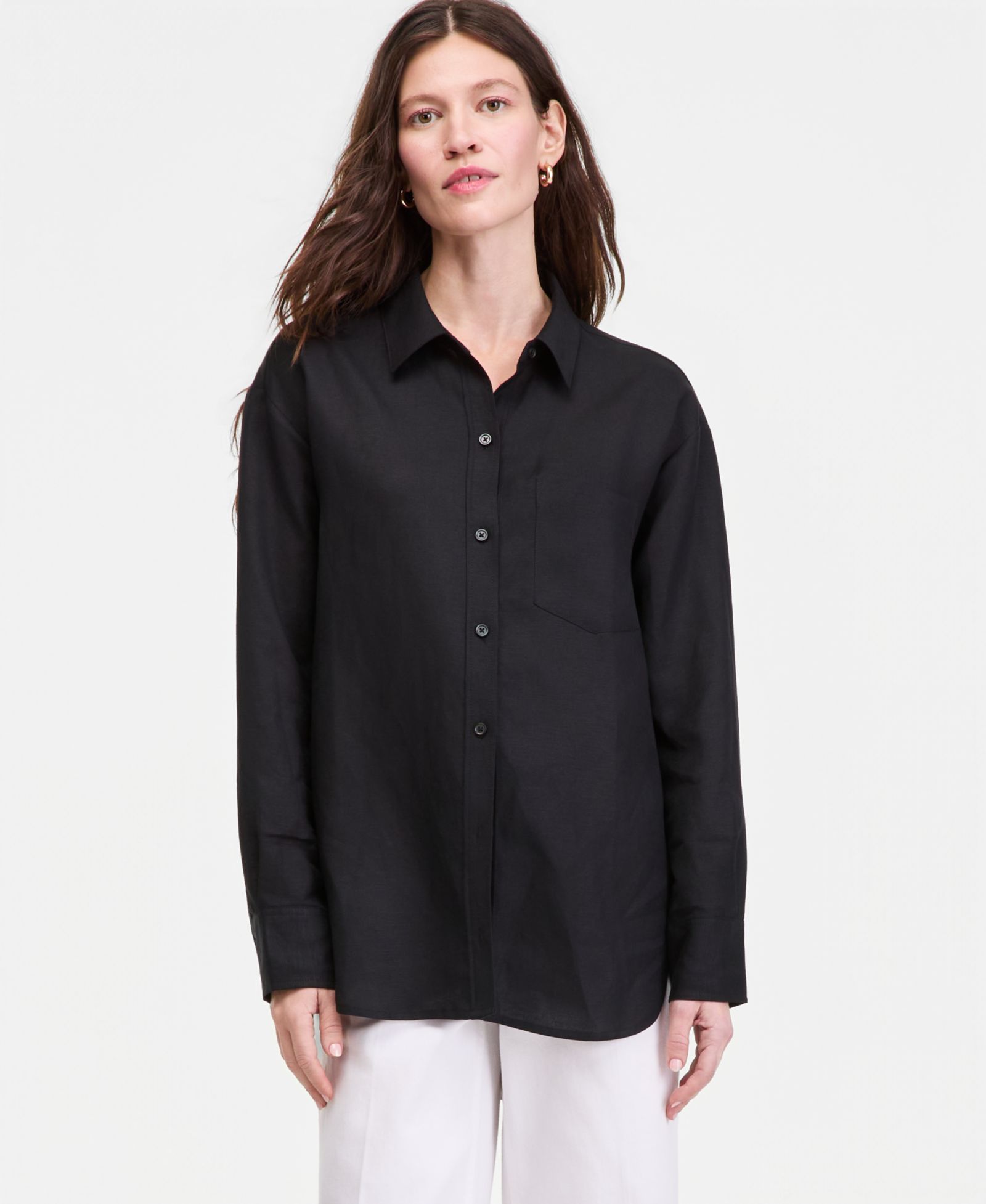 Женская рубашка On 34th Linen-Blend Relaxed Oversized Button-Down