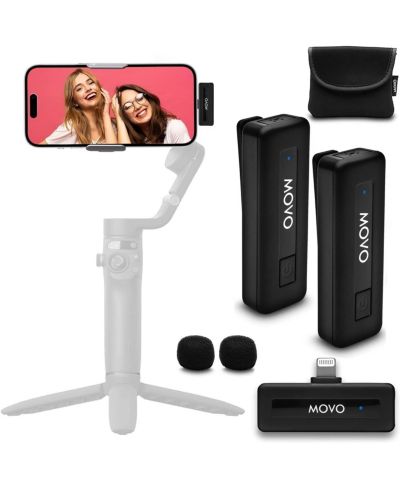Movo Wireless Mini Di Duo Dual-Microphone Lavalier Microphones for iPhone