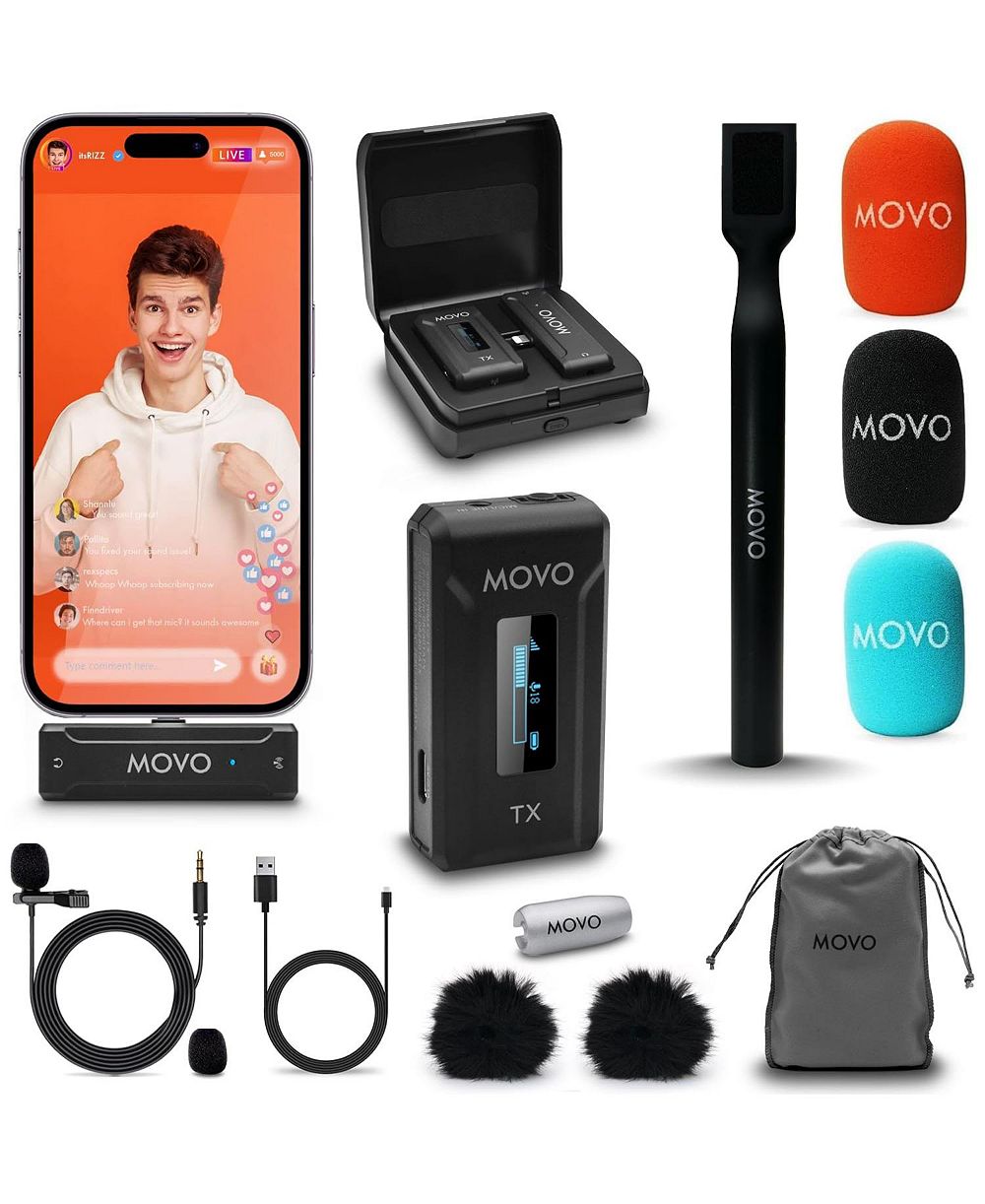 Movo WMX-2-L Беспроводной петличный микрофон для iPhone/устройств Lightning с адаптером WMX-HM