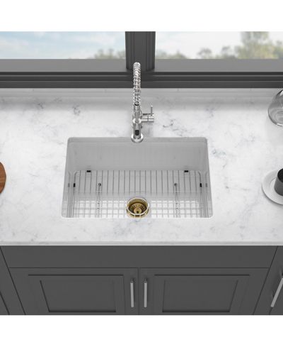 huluwat кухонная мойка из фаянса, подстольная, одна чаша, белая, 30x18x10 дюймов