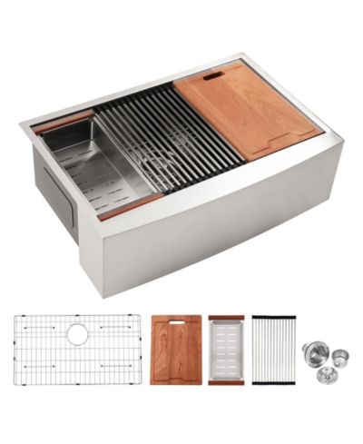 Кухонная мойка Flynama Stainless Steel Farmhouse Apron Front Workstation 16 Gauge 33x22x10inch