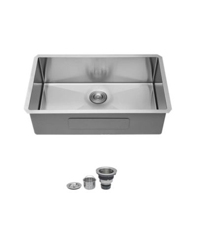 Кухонная мойка huluwat 30x18x9inch 16 Gauge 304 Stainless Steel Undermount Single Bowl с набором слива