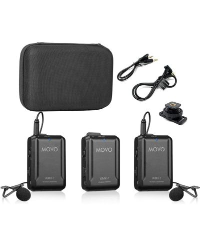 Movo Wmx-1-duo Dual Wireless Lavalier 2.4GHz Microphone System Compatible with Cameras and Smartphones