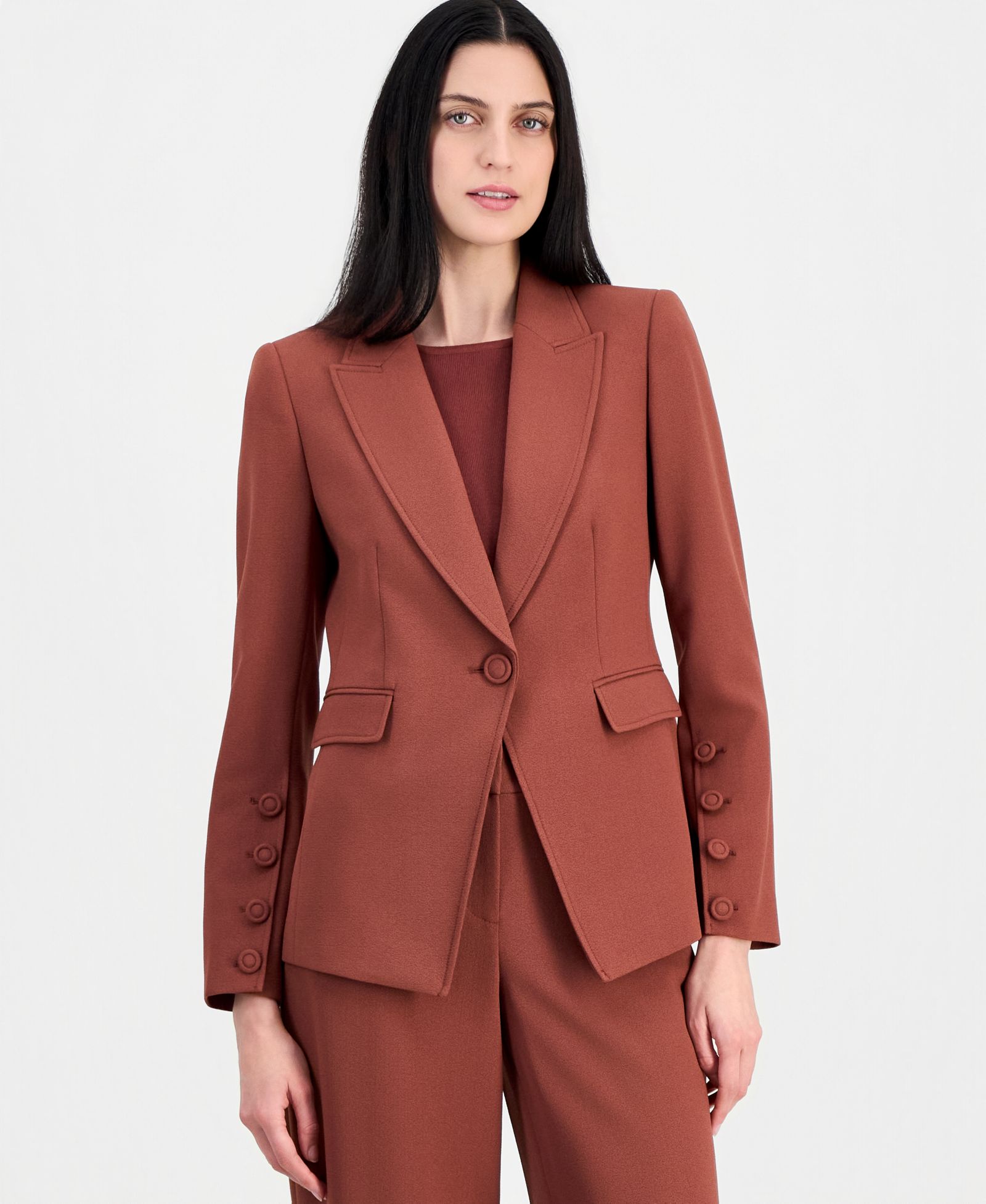 Tahari ASL Women's One-Button Peak-Lapel Blazer