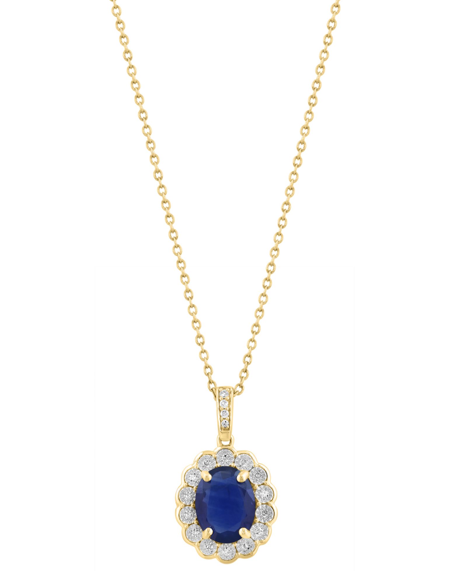 Подвеска EFFY Collection Emerald (1-1/2 ct. t.w.) & Diamond (1/10 ct. t.w.) в 14k Gold