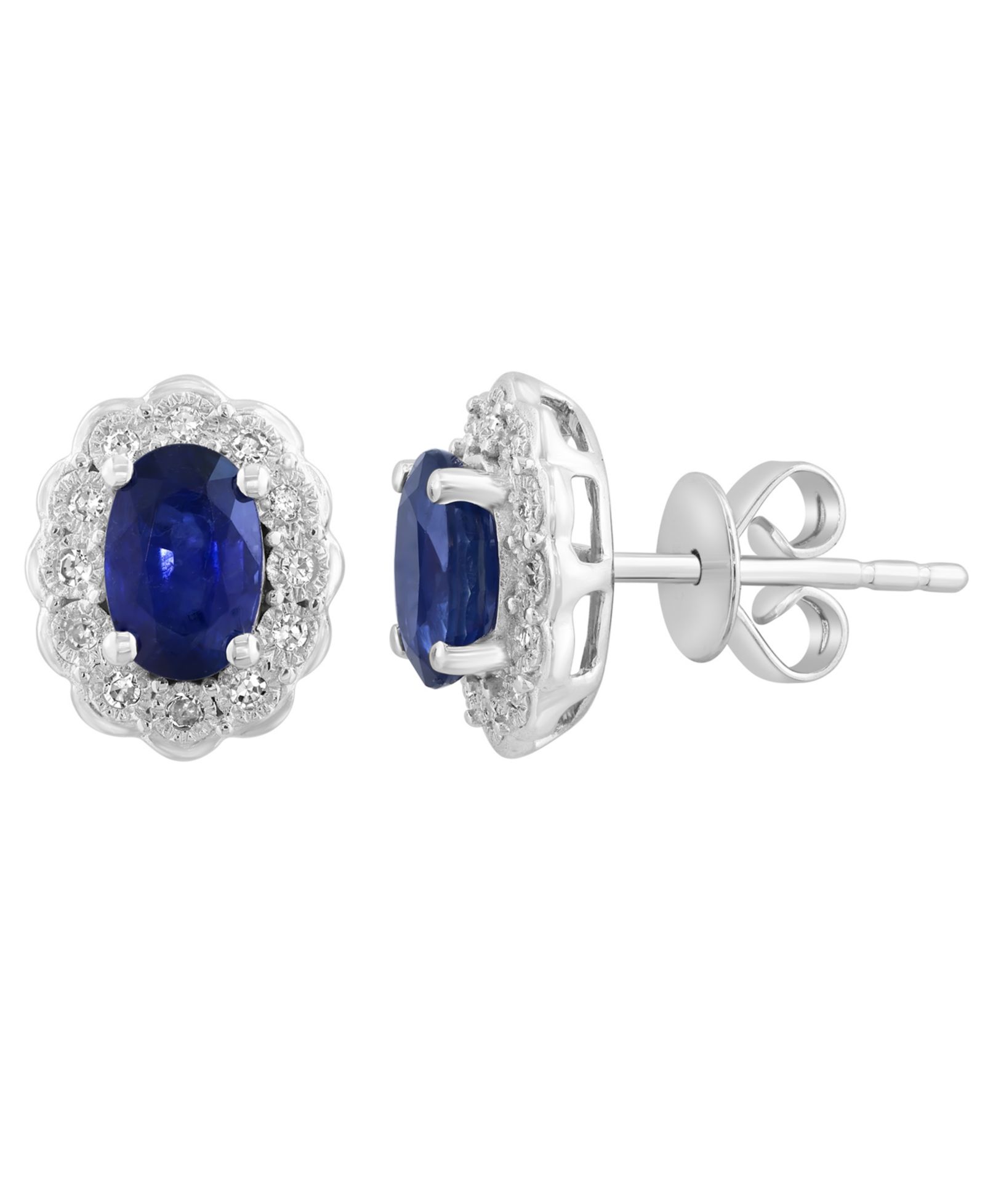 EFFY Collection Gemstone (1-1/6 ct. t.w.) & Diamond (1/10 ct. t.w.) Earrings in 14k Gold (Available in Sapphire, Ruby and Emerald)