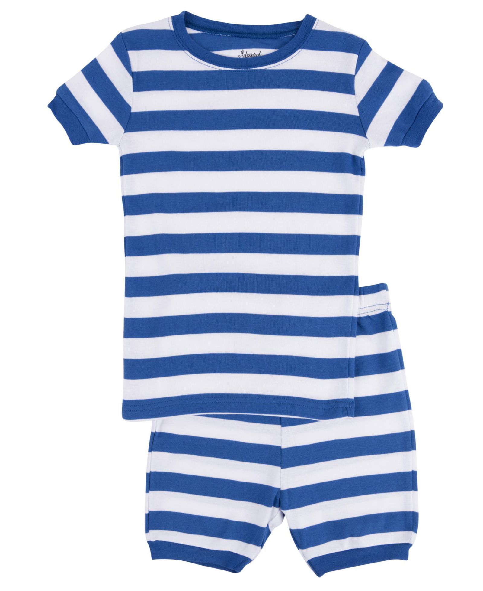 Leveret Toddler Two Piece Cotton Short Sleeve Striped Holiday Pajamas