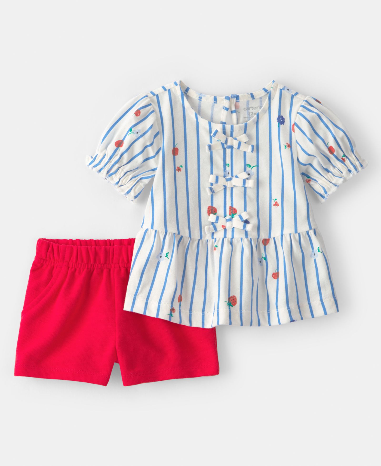 Комплект из 2 предметов Carter's Baby Girls' Strawberry Printed Top and Shorts