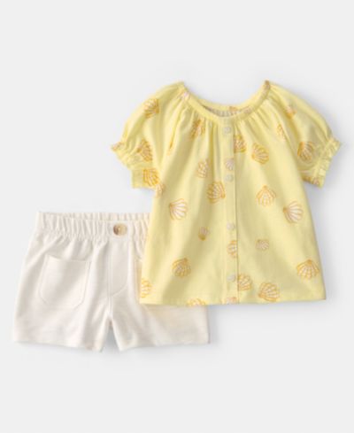 Carter's Baby Girls' Shell Top and Shorts, 2-Piece Set