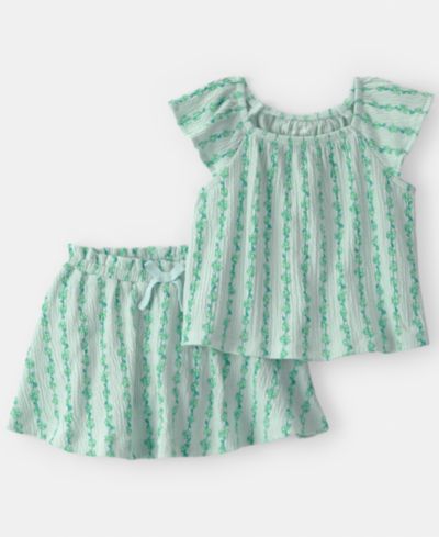 Carter's Baby Girls' Vine Short-Sleeve Top & Skirt, 2-Piece Set