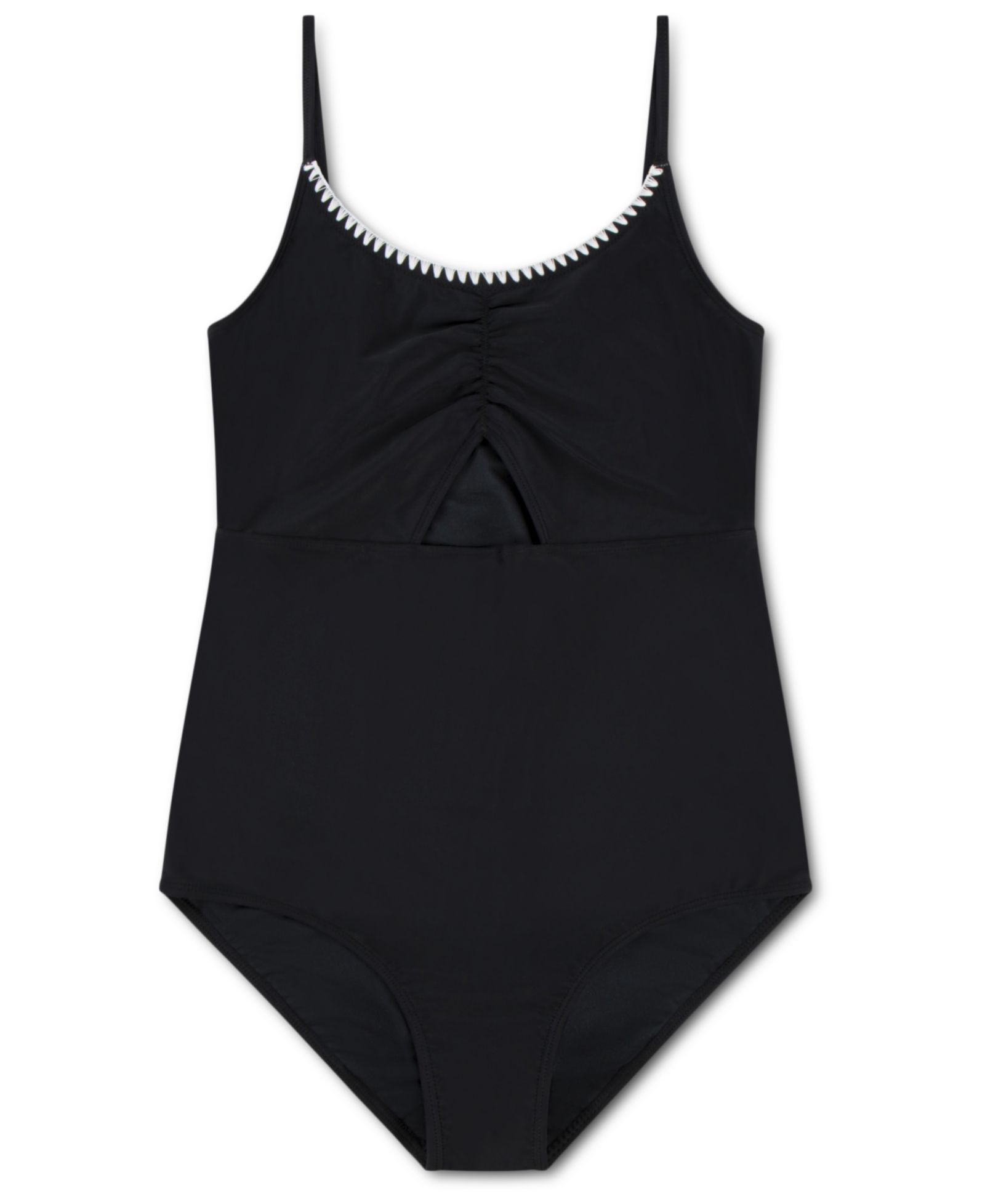 abercrombie kids Girls' Cinched Cutout Round Neck One-Piece Swimsuit
