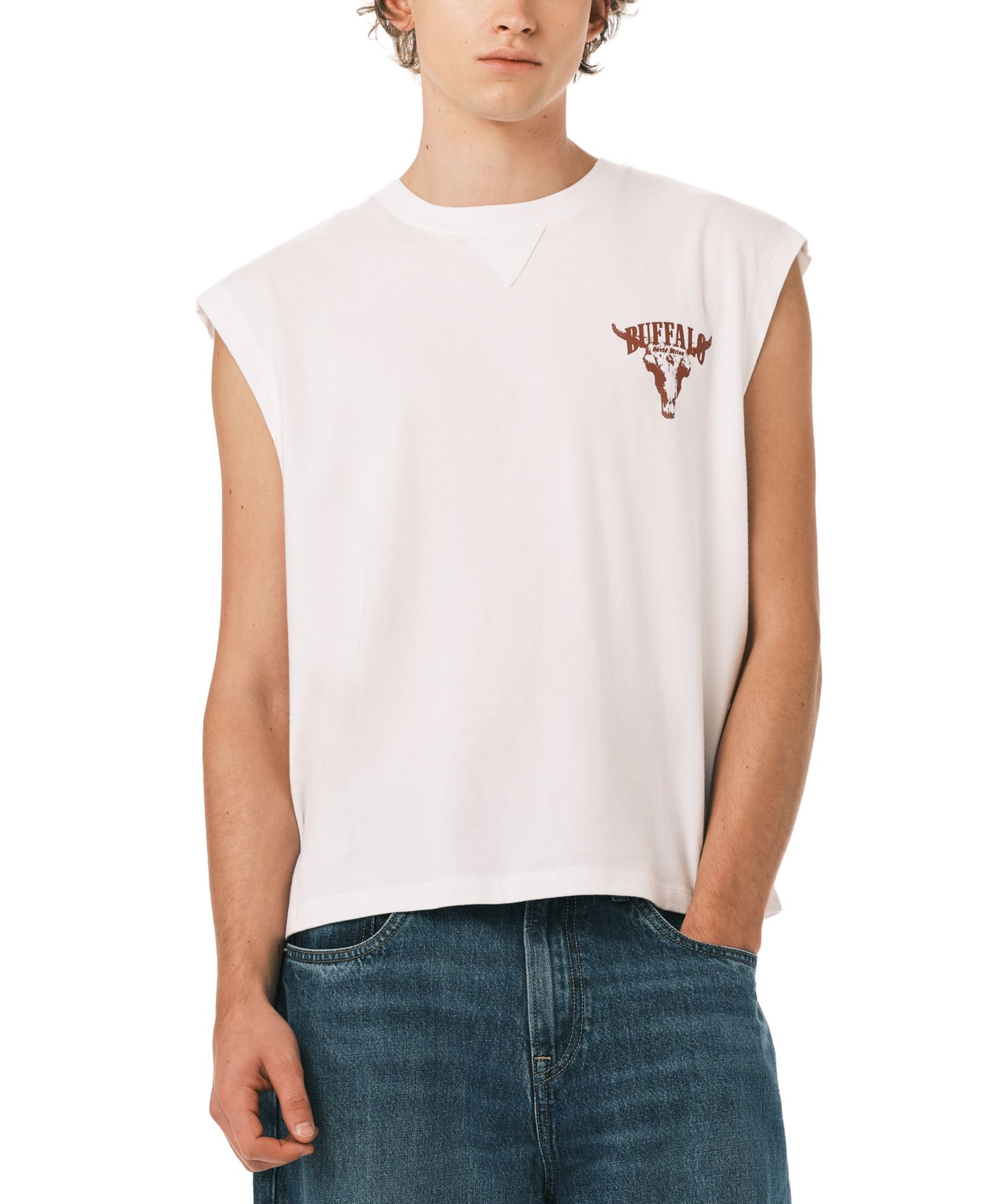 Мужской укороченный топ Buffalo David Bitton Boxy Cropped Tank Top T-Shirt