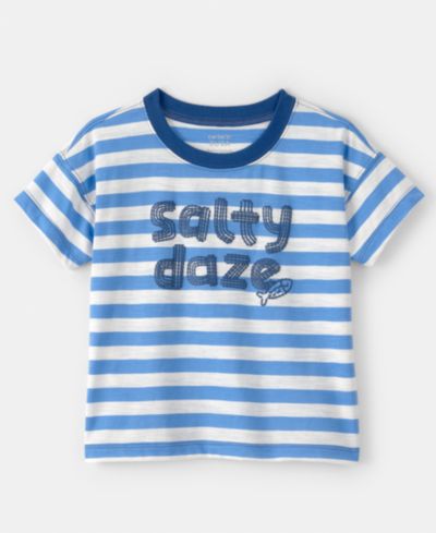 Carter's Boys' Toddler 2T-5T Salty Daze Graphic Striped Short-Sleeve T-Shirt
