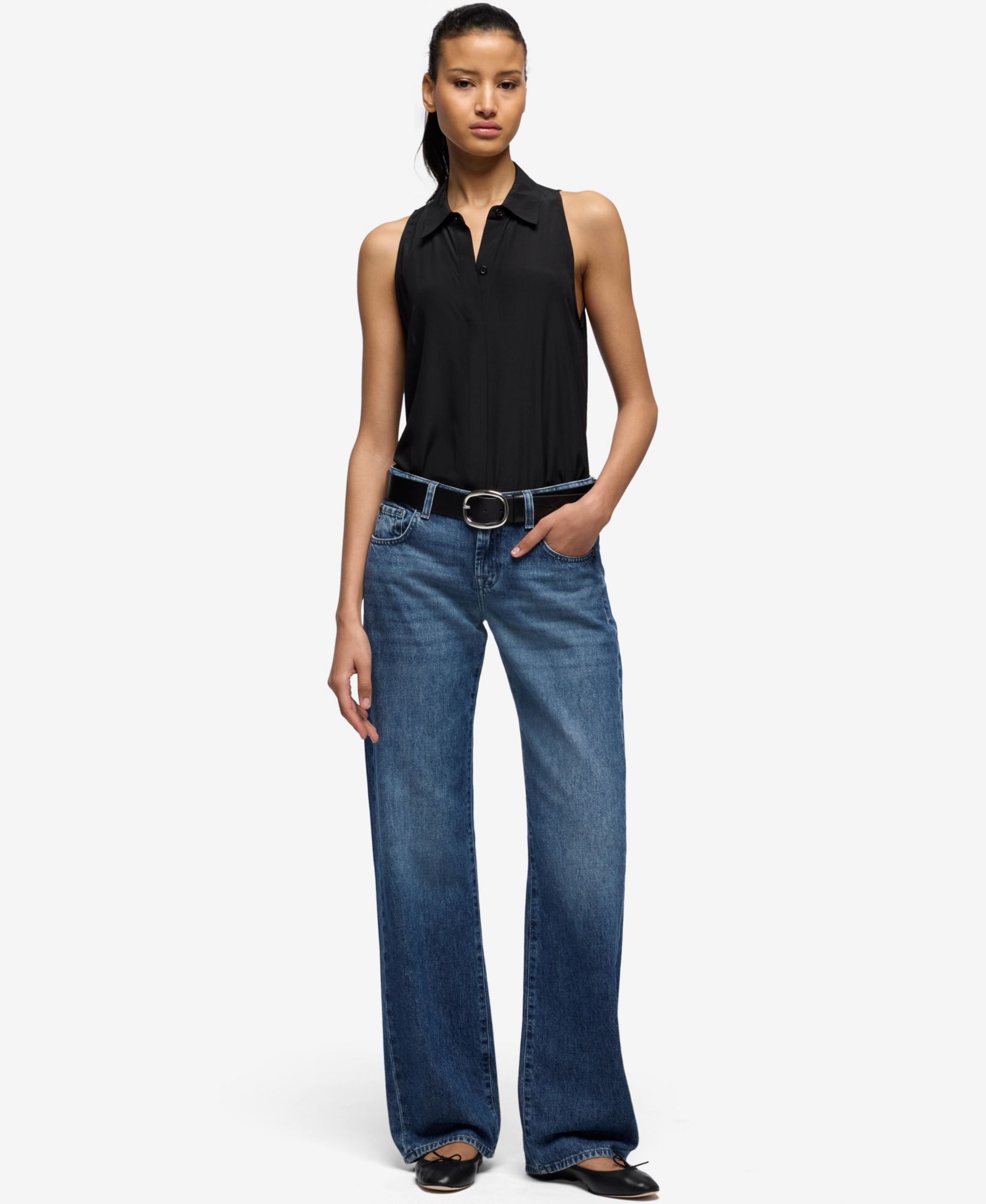7 For All Mankind Women's Low-Rise Straight Jeans