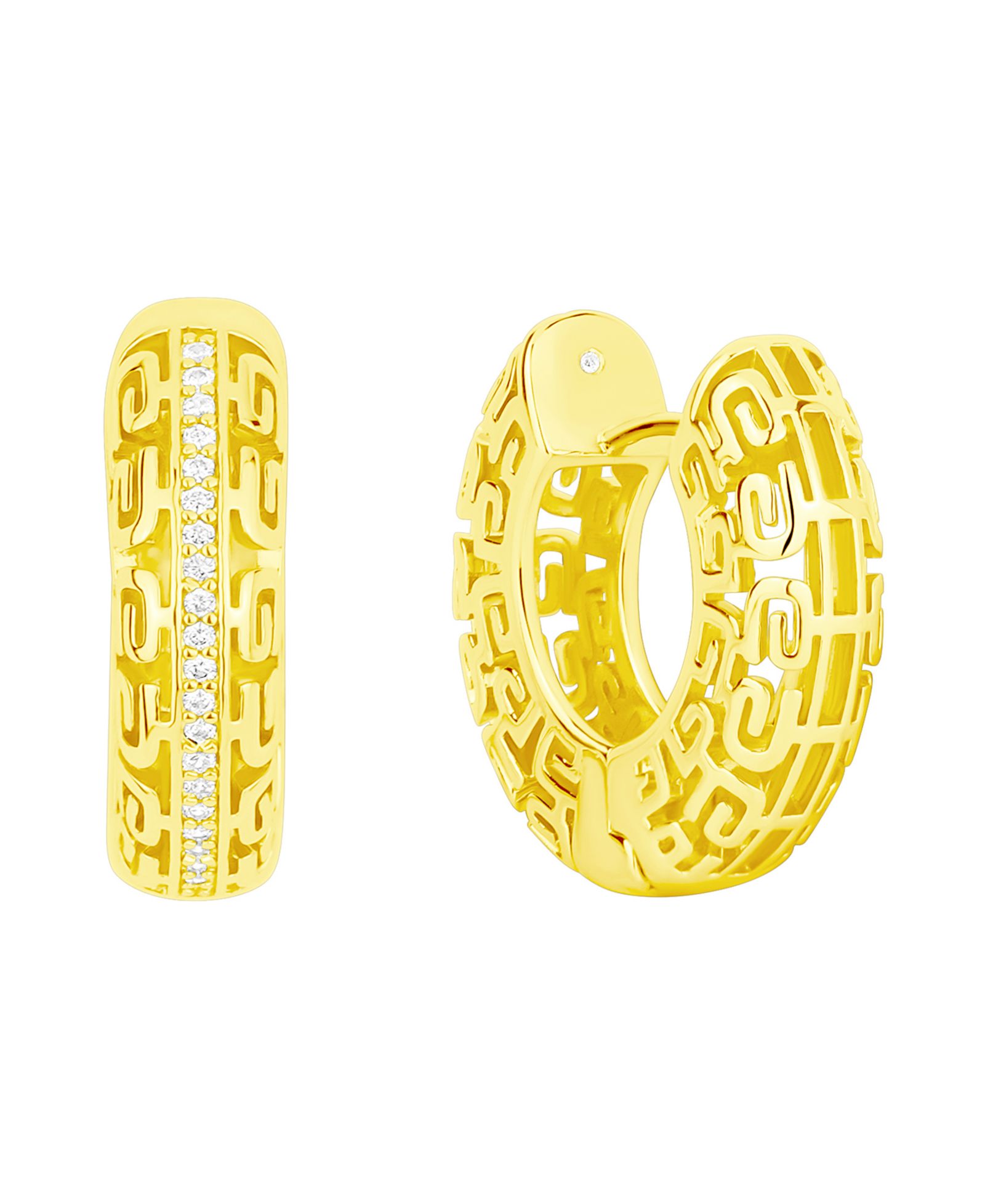 Серьги-кольца And Now This Greek Key Hinged Hoop