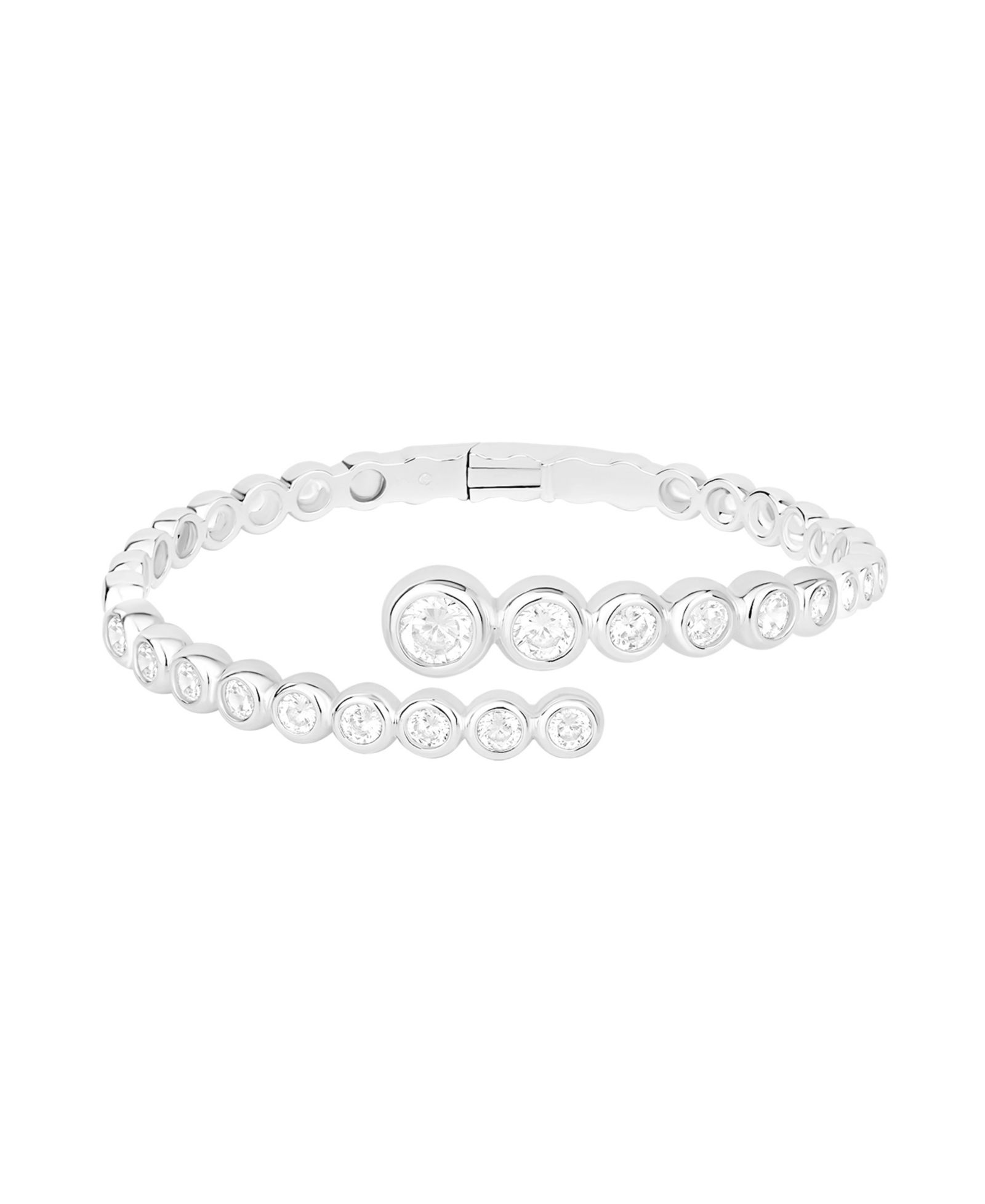 And Now This Cubic Zirconia Circular Bezel Bangle Bracelet