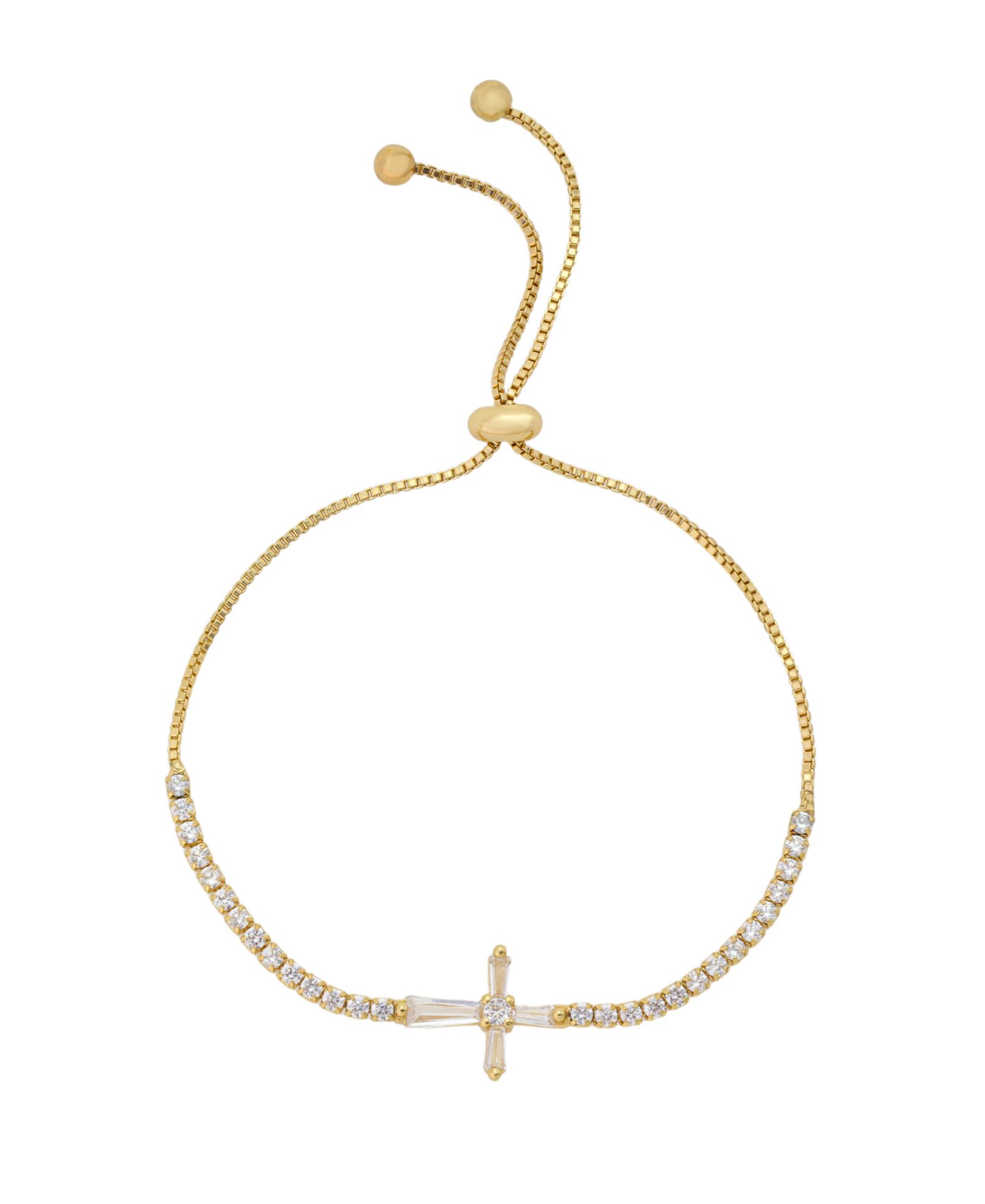 Unwritten Cubic Zirconia Cross Bolo Bracelet