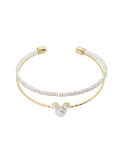 Браслет Disney Mickey Mouse Cubic Zirconia and Glass Pearl Cuff Bracelet