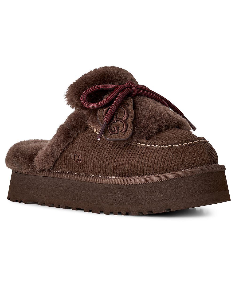 Женские домашние тапочки UGG Disquette Heritage с шнуровкой
