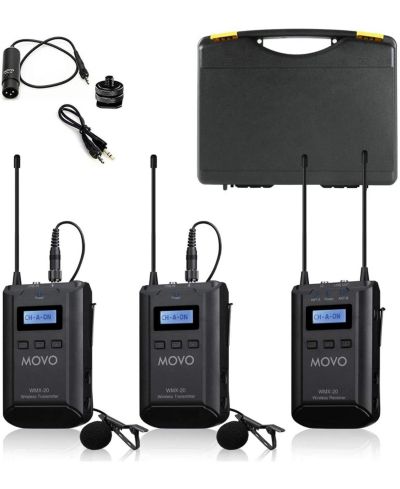 Movo WMX-20-DUO беспроводная петличная микрофонная система на 48 каналов UHF для DSLR камер