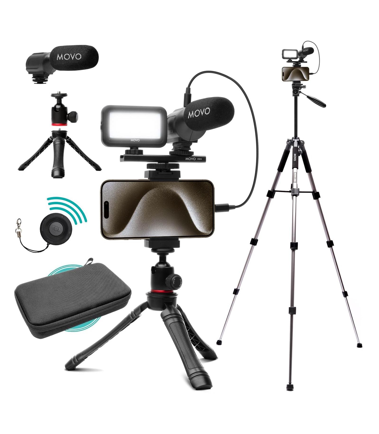 Комплект Movo USB-C Vlogging Kit for iPhone 15 и выше с Fullsize Tripod