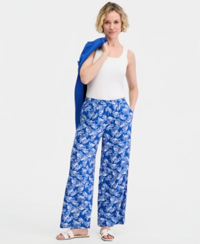Женские широкие брюки из льна JM Collection Printed