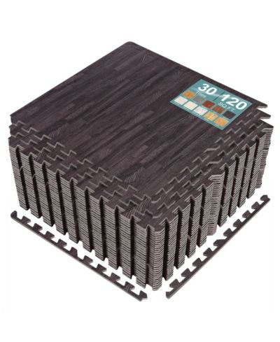 SORBUS 120 Sq. Ft. Interlocking EVA Foam Wood Grain Floor Tiles 3/8-Inch Thick with Borders