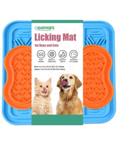 GOOPAWS Licking Mat: 2pk - Orange & Blue