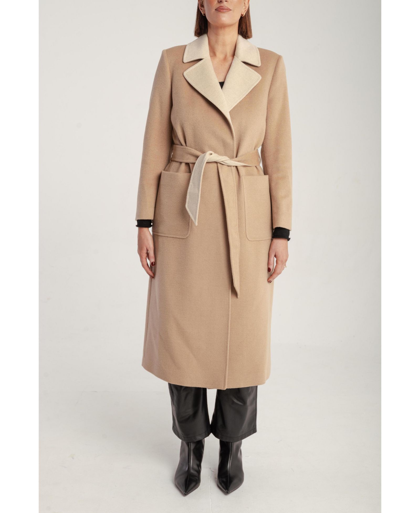 1982 Women's Cashmere Belted Wrap Coat