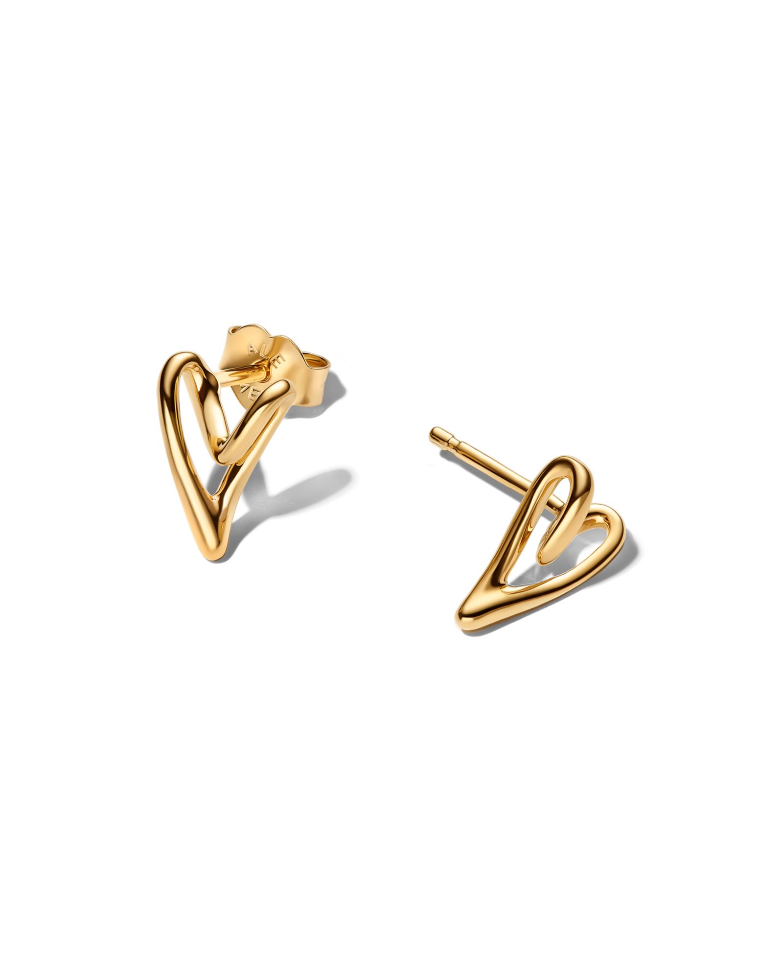 Pandora Organically Shaped Heart Stud Earrings