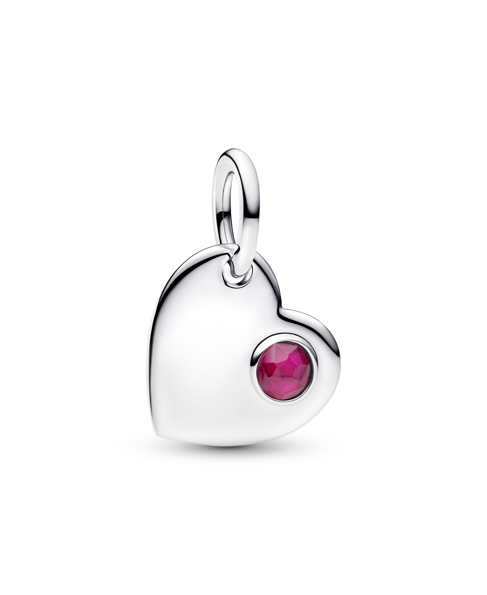 Подвеска Pandora July Engravable Heart True Red Stone Dangle Charm