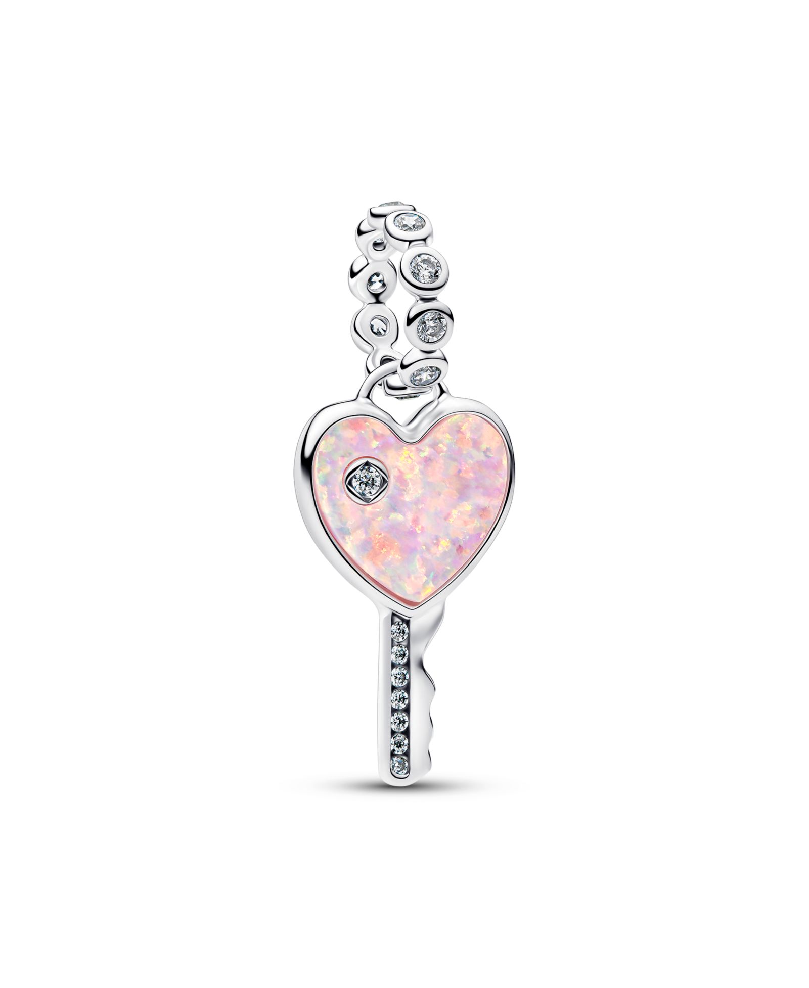 Pandora подвеска Opalescent Heart Key Dangle Charm