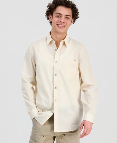 GUESS Men's Crinkle Pocket Long-Sleeve Shirt