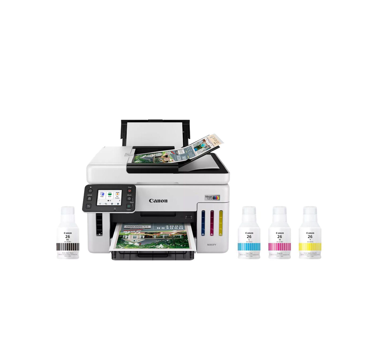 Canon MAXIFY GX6120 Wireless MegaTank Duplex AIO Inkjet Color Printer,White