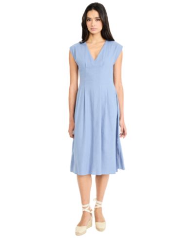 Платье Maggy London Women's V-Neck Flare Midi Dress